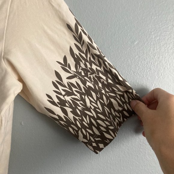 Patagonia Women’s Organic Cotton Blend Knotted Midi Top Cream Brown Grains Sz S - Picture 4 of 8